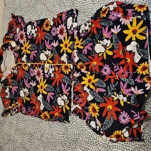 munki munki Peanuts Snoopy Pajama Set with Floral Print